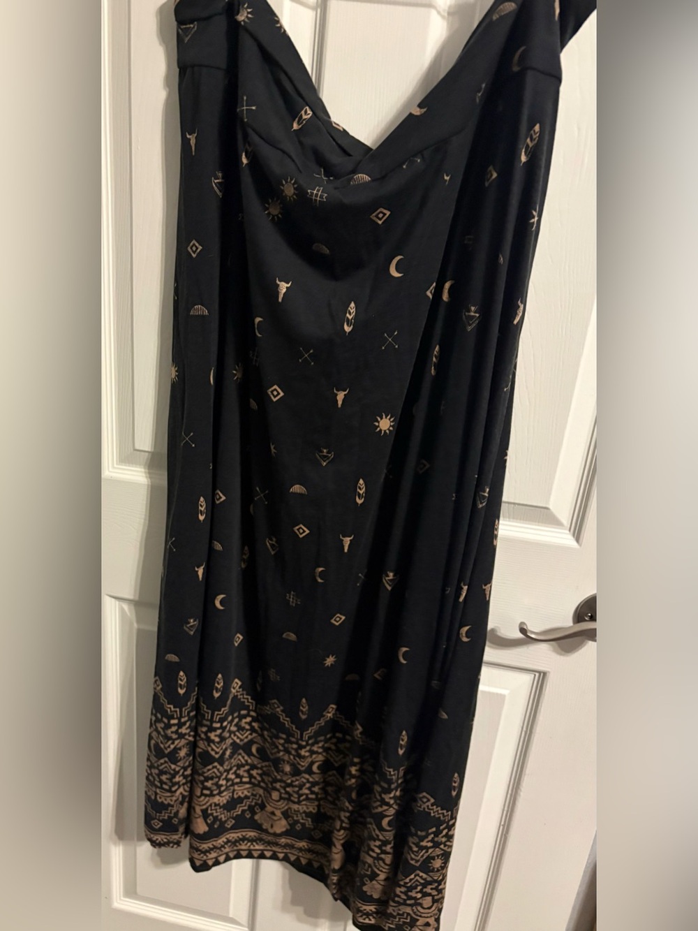 9- NWT- Mossimo Supply Co. Black Maxi Skirt with Tan cowgirl printed